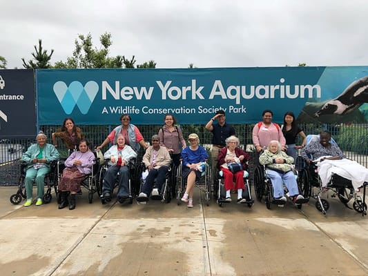 Residents enjoying an outing at the aquarium