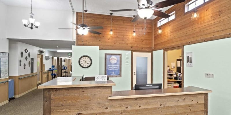 Bright interior view of the facility lobby area