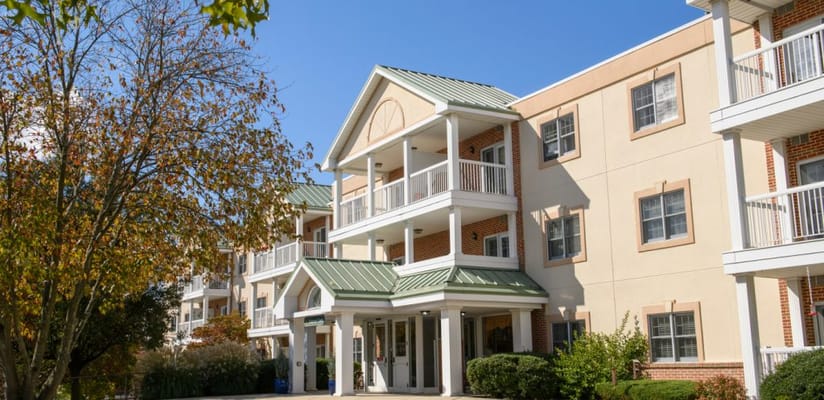 Exterior view of a senior living facility