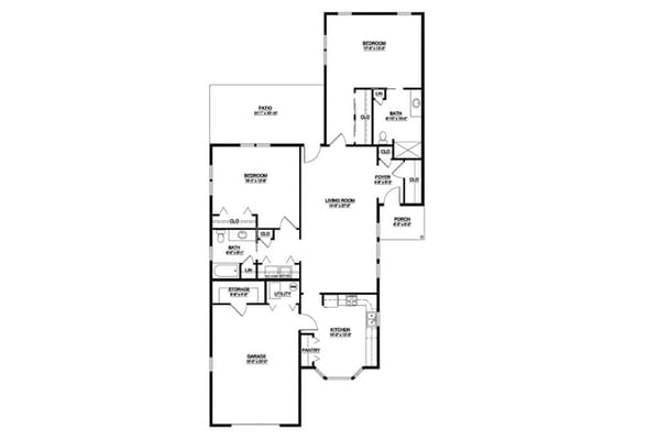 Architectural floor plan of a residential unit