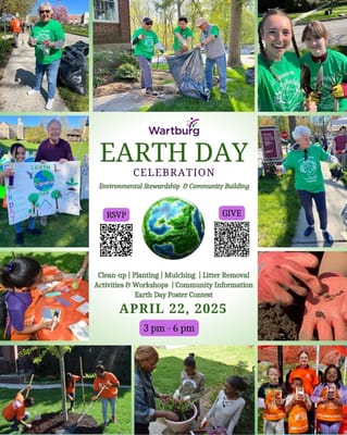Residents participating in an Earth Day celebration event
