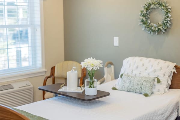 Cozy resident room with flowers and decor