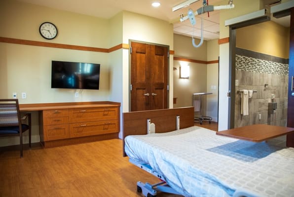 Interior view of a clean, modern resident room