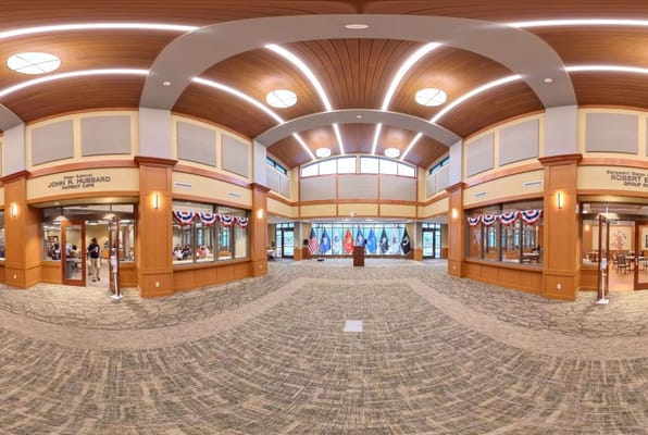 Interior common area with seating and decorations