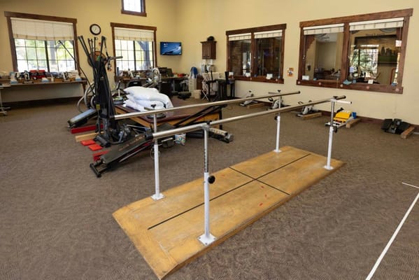 Interior view of a therapy room with equipment