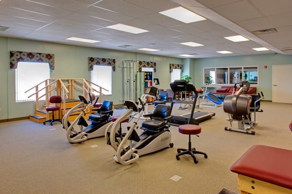 Interior view of a fitness room with equipment