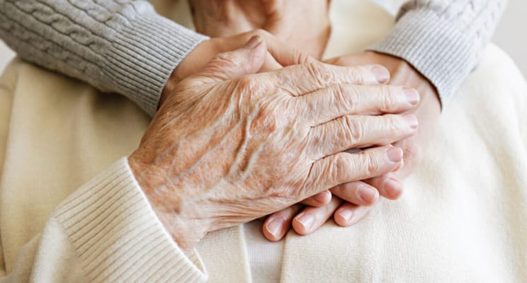 Close-up of hands, showing care and connection