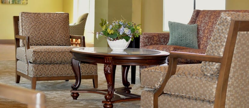 Cozy seating area with floral decor