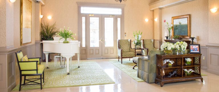 Welcoming interior of a common area with seating