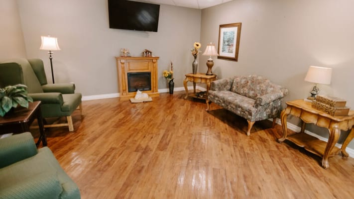 Cozy common area with seating and decor