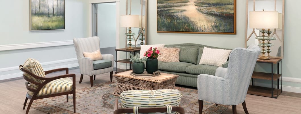 Cozy seating area in a facility's common room