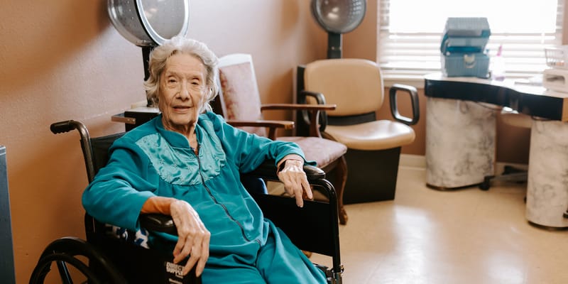 Resident enjoying time in a common area