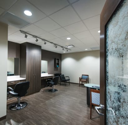 Interior view of a beauty salon in a facility