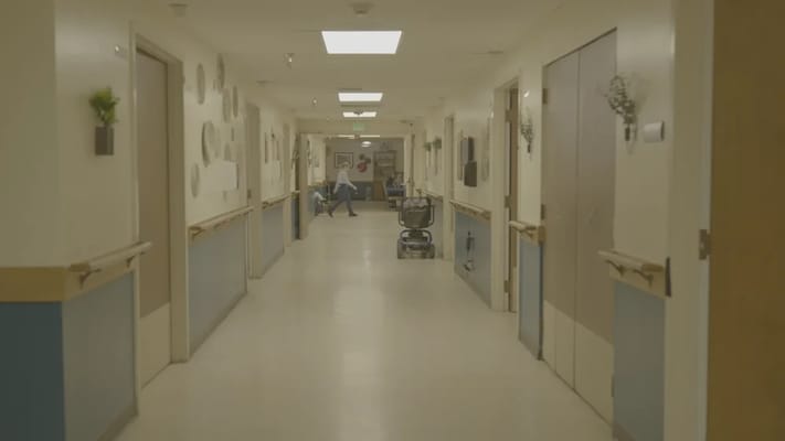 Interior hallway in a senior living facility