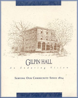 Illustration of Gilpin Hall building with trees