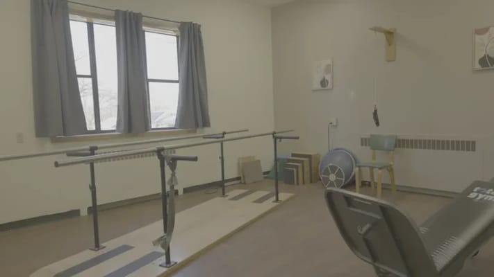 Rehabilitation room with equipment for therapy sessions