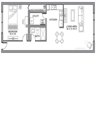 Architectural floor plan of a resident unit