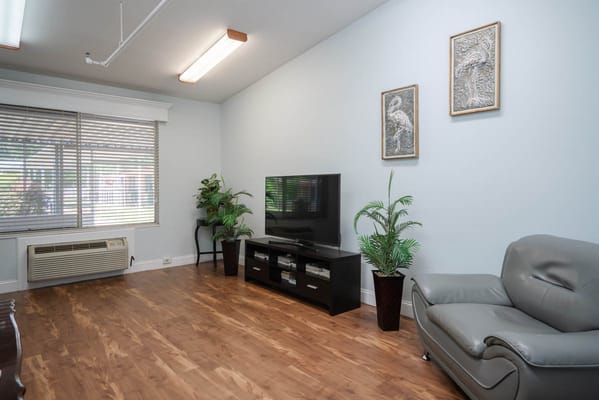 Interior view of a common area with furniture