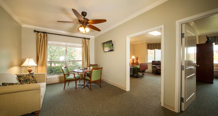 Cozy interior of a resident's room with a view