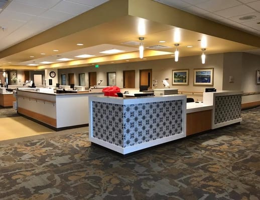 Interior common area with a reception desk