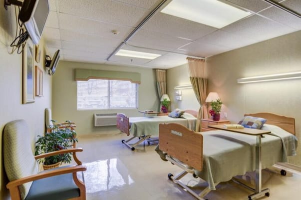 Two resident beds in a shared room with natural light