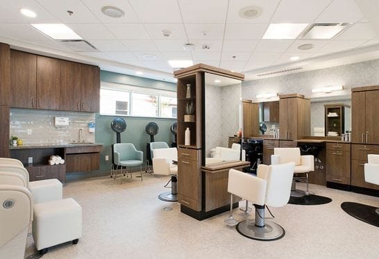 Interior view of a beauty salon in the facility