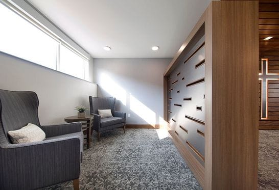 Cozy interior seating area with natural light