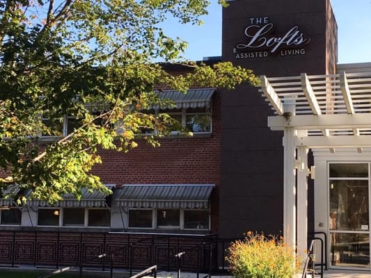 Exterior view of The Lofts Assisted Living facility