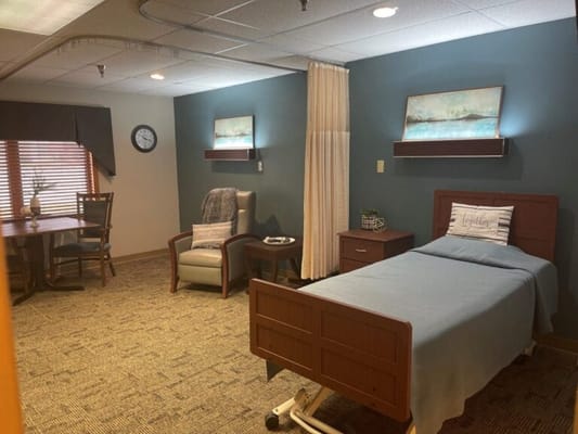 Cozy interior of a private resident room