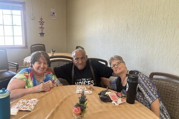 Residents enjoying time together in a common area