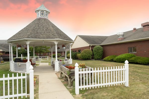 Gazebo in a well-maintained outdoor space