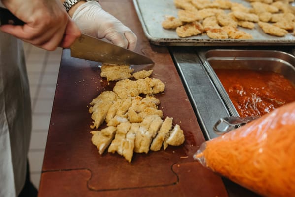 Food preparation in a kitchen setting