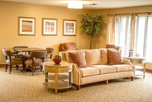 Cozy common area with comfortable seating and decor