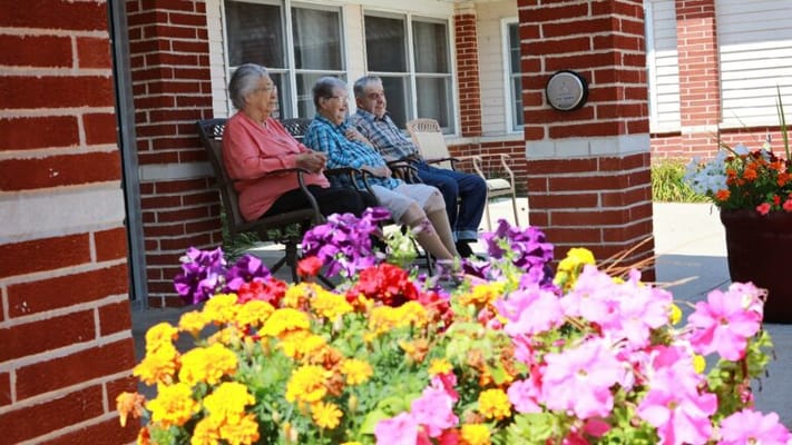 Residents enjoying the outdoors on a sunny day
