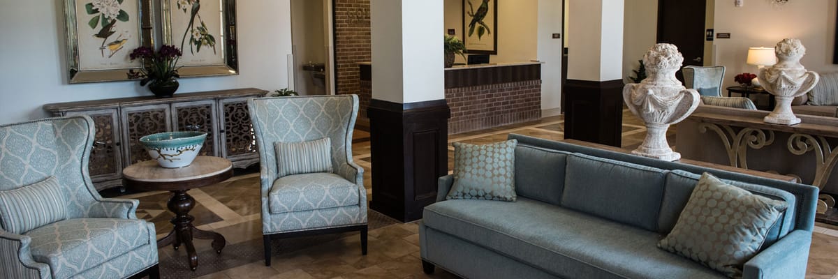 Elegant lounge area with comfortable seating