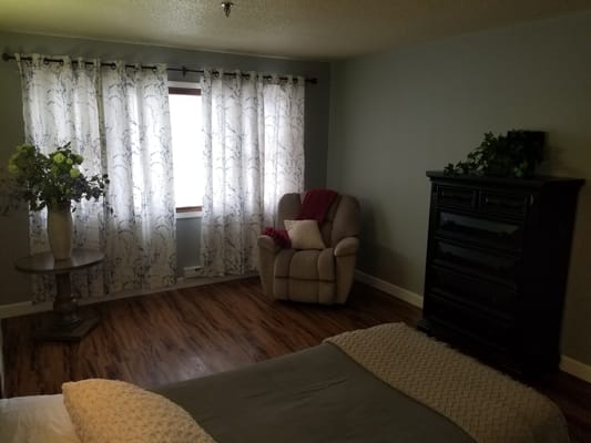 Cozy private room with chair and window