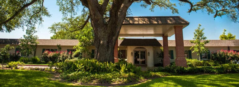 Beautiful exterior view of a nursing home facility
