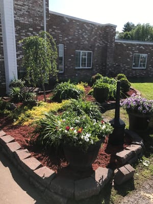 Well-maintained garden with colorful flowers