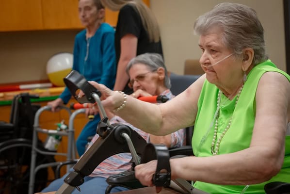 Residents engaging in an activity in a common area