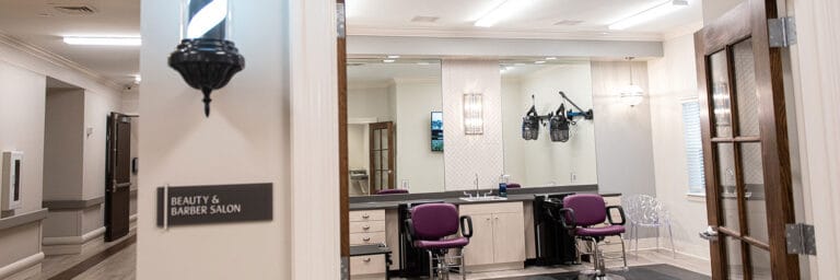 Interior view of a beauty and barber salon