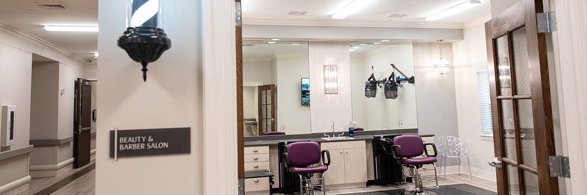 Interior view of a beauty and barber salon