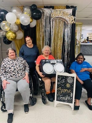 Residents enjoying a celebration with music