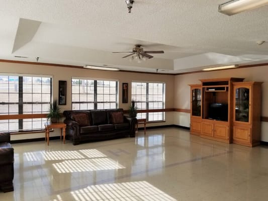 Common area with seating and natural light