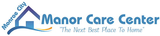 Manor Care Center logo with a house icon