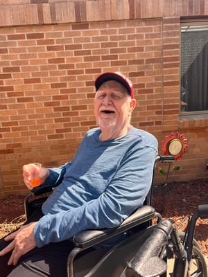 Resident enjoying a warm day outdoors