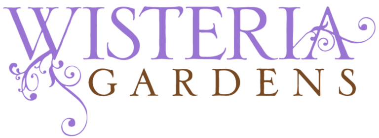 Wisteria Gardens logo on a white background