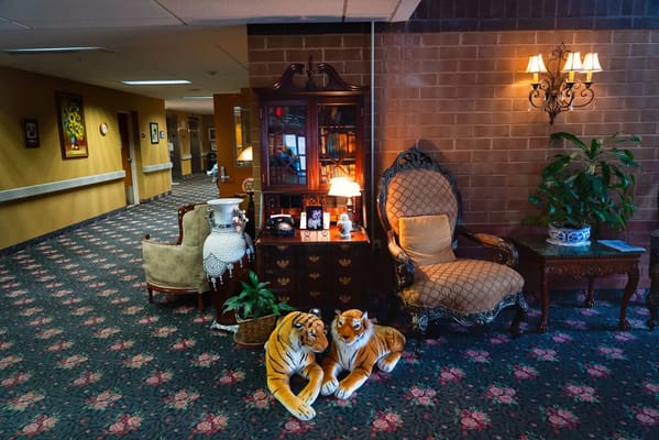Interior hallway with decorative elements and furniture