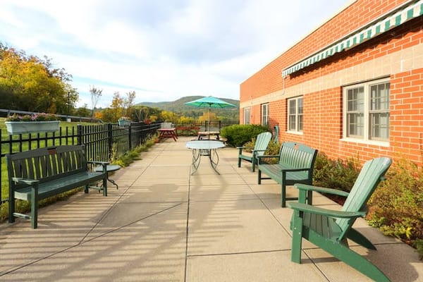 Pathway with outdoor seating and scenic views