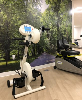 Exercise equipment in a modern rehabilitation area