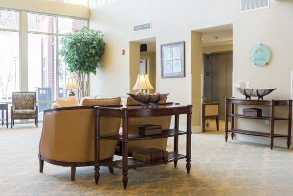 Cozy common area with seating and natural light